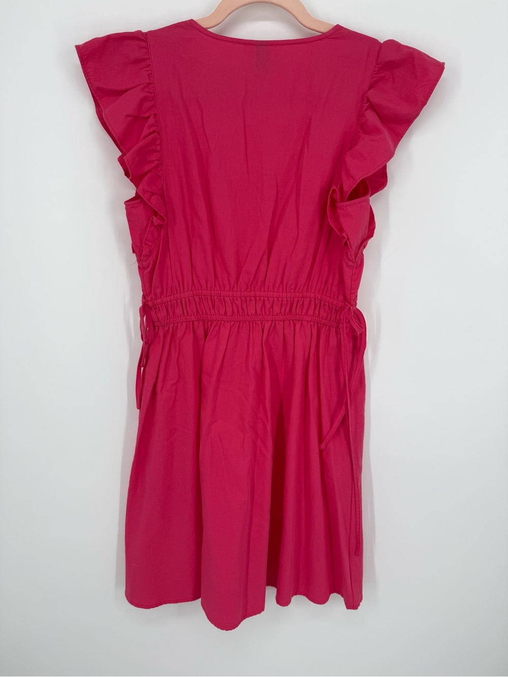 Universal Thread Hot Pink V-Neck Dress with Flutter Sleeves Mini - Picture 6 of 6